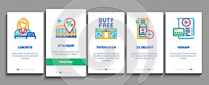 Duty Free Shop Store Onboarding Elements Icons Set Vector