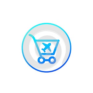 Duty Free shop, vector icon on white