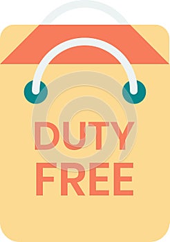 Duty free shopping bag illustration in minimal style