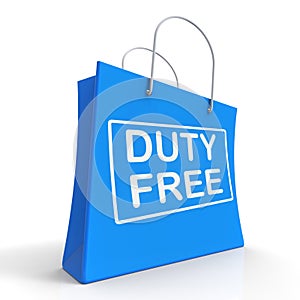 Duty Free on Shopping Bags Shows Tax Free Purchases