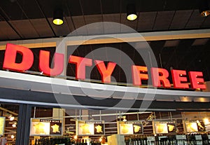 Duty free sign