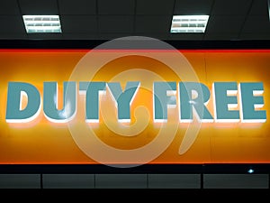 Duty free sign