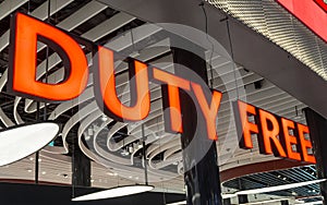 Duty Free sign at airport