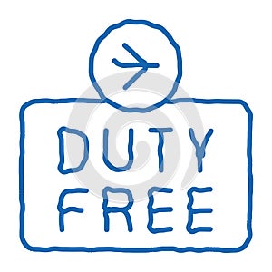 duty free sign doodle icon hand drawn illustration