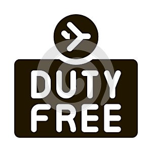 duty free sign icon Vector Glyph Illustration