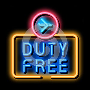 duty free sign neon glow icon illustration