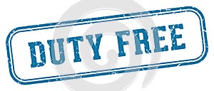 duty free stamp. duty free rectangular stamp on white background