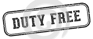 duty free stamp. duty free rectangular stamp on white background