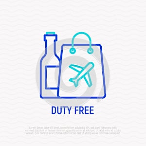 Duty free thin line icon. Modern vector illustration of untaxed