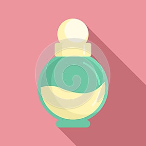Duty free woman perfume icon, flat style