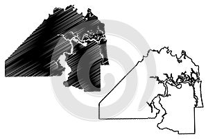 Duval County, Florida U.S. county, United States of America,USA, U.S., US map vector illustration, scribble sketch Duval map