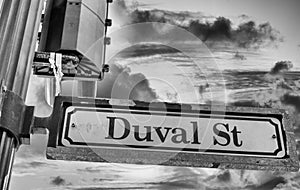 Duval street sign in Key West