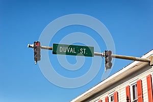 Duval street sign in Key West