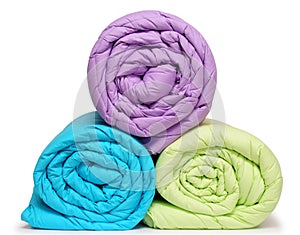 Duvet rolls. Isolated