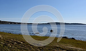 Duxbury Bay with Marshy Shore on a Spring Day