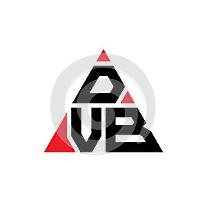 DVB triangle letter logo design with triangle shape. DVB triangle logo design monogram. DVB triangle vector logo template with red photo