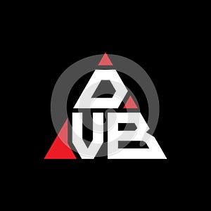 DVB triangle letter logo design with triangle shape. DVB triangle logo design monogram. DVB triangle vector logo template with red photo