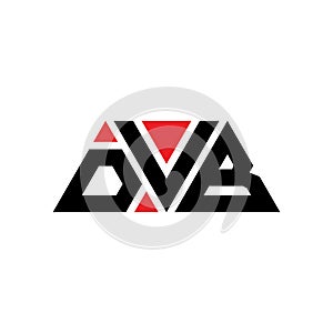 DVB triangle letter logo design with triangle shape. DVB triangle logo design monogram. DVB triangle vector logo template with red