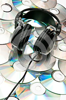 DVD background and headphones