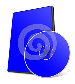 DVD box blank template blue for presentation layouts and design. 3D rendering