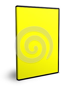 DVD box blank template yellow for presentation layouts and design. 3D rendering