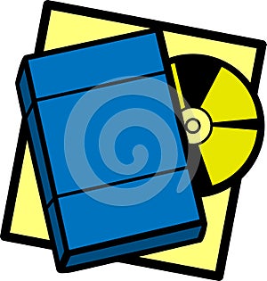 Dvd with case vector illustration