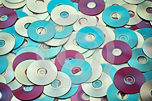 DVD and CD disks create circular pattern background