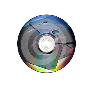 Dvd or cd and old floppy disk inside