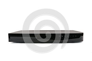 DVD, CD Player on white background, close-up, isolated