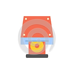 Dvd, CDROM, Data Storage, Disk, Rom  Flat Color Icon. Vector icon banner Template