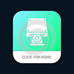 Dvd, CDROM, Data Storage, Disk, Rom Mobile App Button. Android and IOS Glyph Version