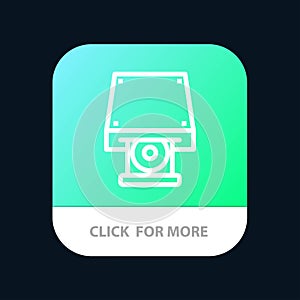 Dvd, CDROM, Data Storage, Disk, Rom Mobile App Button. Android and IOS Line Version
