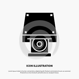 Dvd, CDROM, Data Storage, Disk, Rom solid Glyph Icon vector photo
