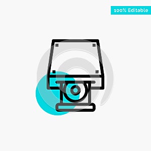 Dvd, CDROM, Data Storage, Disk, Rom turquoise highlight circle point Vector icon