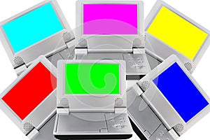 DVD devices with clear RGB-CMY screens