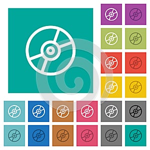 DVD disc outline square flat multi colored icons
