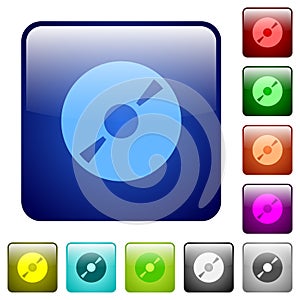 DVD disk color square buttons
