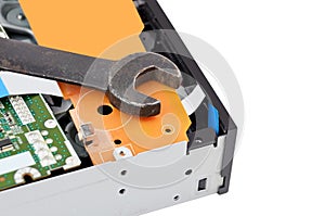 Dvd disk drive and wrench