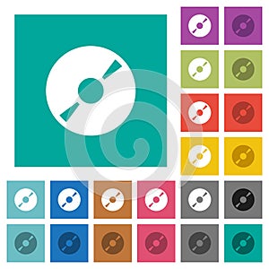 DVD disk square flat multi colored icons