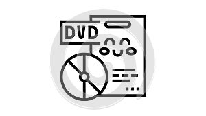 dvd films educational line icon animation