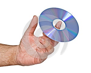 DVD on finger