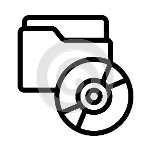 DVD folder vector  thin line icon