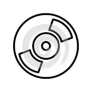 DVD icon vector isolated on white background, DVD sign , line or