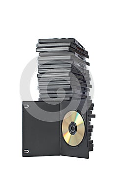 DVD movies in packing boxes