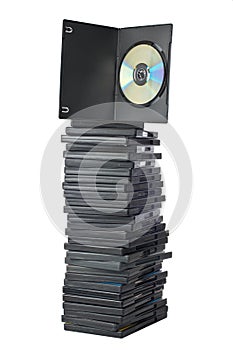 DVD movies in packing boxes