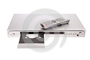 DVD player ejecting disc with remote control photo