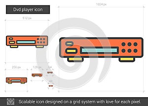 Dvd player line icon.