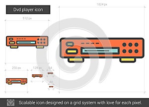 Dvd player line icon.
