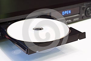 DVD player with an open tray