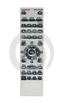 DVD player remote control isolated on white background